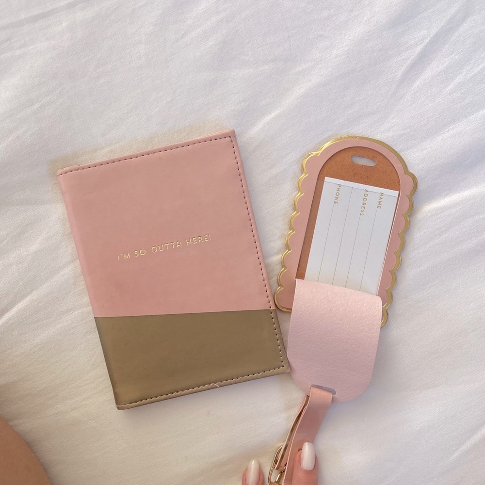 Cute passport cover and matching luggage tag